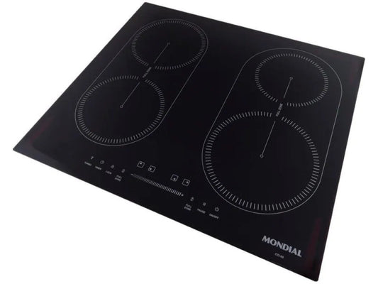 Cooktop 4 Bocas Indução Mondial Mesa de Vidro Preto Touch Timer Acendimento Automático CTI-03