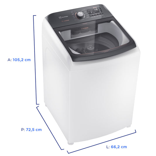 Máquina de Lavar Electrolux Premium Care com Cesto Inox 15kg LEC15