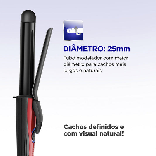Modelador de Cachos Mondial Cerâmica Red Infinity EM-12 55W 210ºC